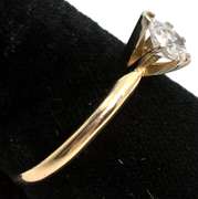 1/2CT Pear-Cut Diamond Solitaire Ring in 14KT Yellow Gold