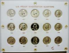 Exceptional Gem 1950-1964 Washington Quarter Proof Set Of 15 Coins!