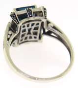 London Blue Topaz & IR Blue Diamond Ring