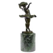 Classy Girl Ballerina Bronze Statue on Marble Base Sculpture