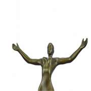 Nude Girl Bronze Sculpture on Marble Base Statue