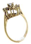 Glowing RBC Center & Halo Diamond Swirl Ring
