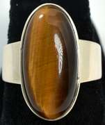 Large Tiger's Eye Ring in Sterling Silver