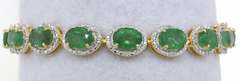 Sparkling Emerald & Diamond Bracelet in Vermeil