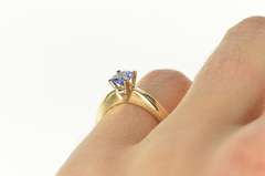 14K Yellow Gold Round Tanzanite Solitaire Simple Engagement Ring