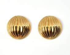 Ridged Hemisphere Style Earrings
