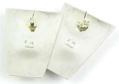 Signed Large Zuni Sterling Gemstone Earrings