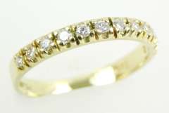 Early 14K Band of 12 Diamonds, Size 6.75