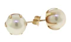 Elegant 8.25mm Pearl Stud Earrings