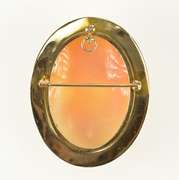 10K Yellow Gold Etched Design Victorian Carved Lady Cameo Pendant/Pin