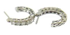 Stunning RBC Diamond Hoop Earrings in White Gold