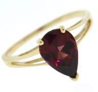 Stunning Pear Rhodalite Solitaire Ring