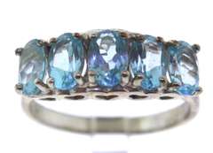Sterling Silver Oval Shaped Aquamarine Ring