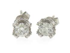 Classic 1ctw Diamond White Gold Stud Earrings