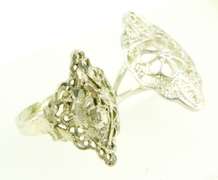 2 Vintage Sterling Silver Filigree Rings, Size 6