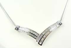 Beautiful 10K White Gold Diamond Necklace