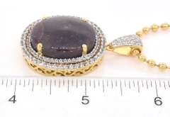 Titanic 65.0CT Ruby & White Sapphire Necklace in Vermeil