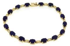 Exciting Oval Lapis Greek Key Line Bracelet