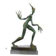 Female on Marble Base Bronze Sculpture