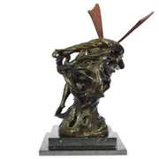 Forest Fairy Bronze Sculpture on Marble Base Figurine