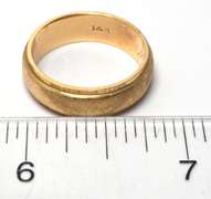 Cross-Hatched Wedding Band in 14KT Yellow Gold