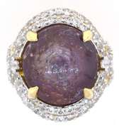 Powerful Massive 16.59CTS Star Ruby & White Sapphire Ring in Sterling Silver