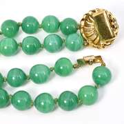 Double Stand Green Agate Necklace