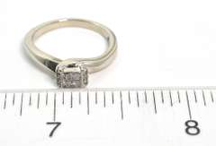Princess Cut Cluster Ring in White Gold