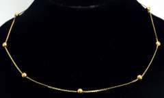 14KT Gold Bead Stationary Necklace