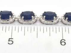 Posh Sapphire & Diamond Necklace in Sterling Silver