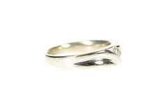 10K White Gold Men's Classic Diamond Inset Wedding Band Ring