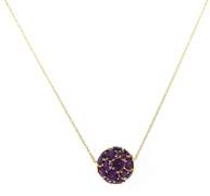 Powerful Yellow Gold Amethyst Ball Pendant