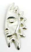 Large Sterling Sun Face Pin/Pendant