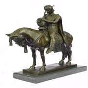 King Arthur on Horse with His Sword Bronze Sculpture