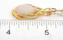 Elegant Opal & Diamond Necklace in Vermeil