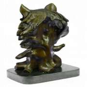 Wild Wolf Bronze Bust Sculpture
