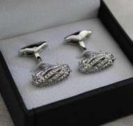 Handsome Pair Jeweled Style Cufflinks By Carelli