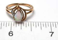 Lovely Diamond & Opal Ring in Yellow Gold