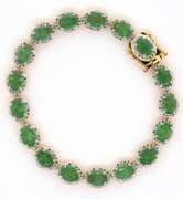 Sparkling Emerald & Diamond Bracelet in Vermeil