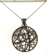 Vintage Seed Pearl Moon and Star Necklace