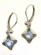 925 sterling silver aquamarine drop earrings with french hook