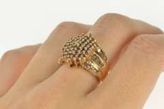 10K Yellow Gold 2.31Ctw Light Brown Diamond Cluster Statement Ring