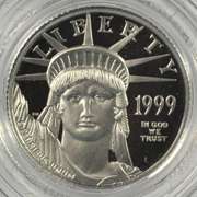 Great 1999-W Pure Platinum Proof $10 Eagle. Box/COA