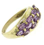 Dreamy Amethyst 3 Row Bar Channel Ring