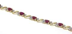 Pretty Ruby and Diamond Accent Bracelet