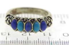925 sterling silver turquoise and lapis ring