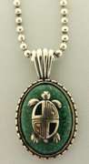 Sterliomg Silver Green Jasper Necklace