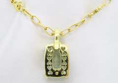 Rare Green Amethyst & Diamond Pendant Necklace in 18k