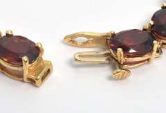 Garnet Tennis Style Bracelet in 14KT