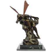 Forest Fairy Bronze Sculpture on Marble Base Figurine
